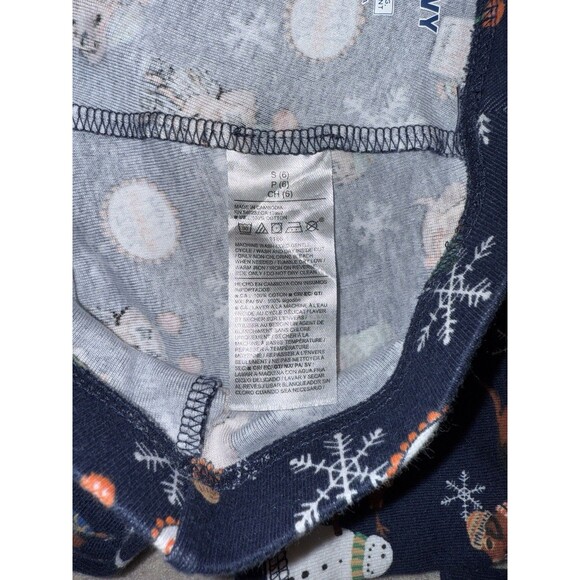 Old Navy Gender-Neutral Kids Small (6) Holiday Graphic Snug-Fit Pajama Set Blue - Picture 3 of 7